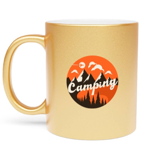 Happy Camper Camping Metallic Mugs