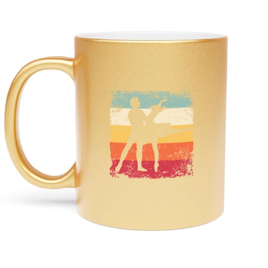 Ballet Dance Couple Vintage Ballerina Metallic Mugs