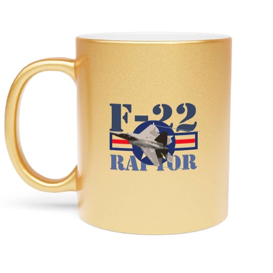 F 22 Raptor USAF Metallic Mugs