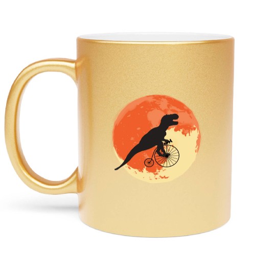 T Rex On The Road Trip Through The World Metallic Mugs