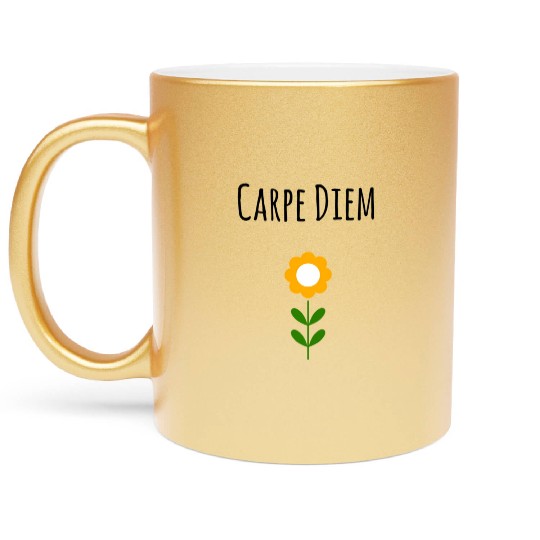 Carpe Diem Inspirational Metallic Mugs