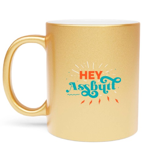 Supernatural Hey Assbutt Typography Metallic Mugs