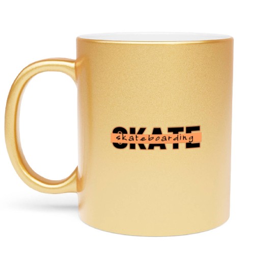 Skateboard gift for skaters Metallic Mugs