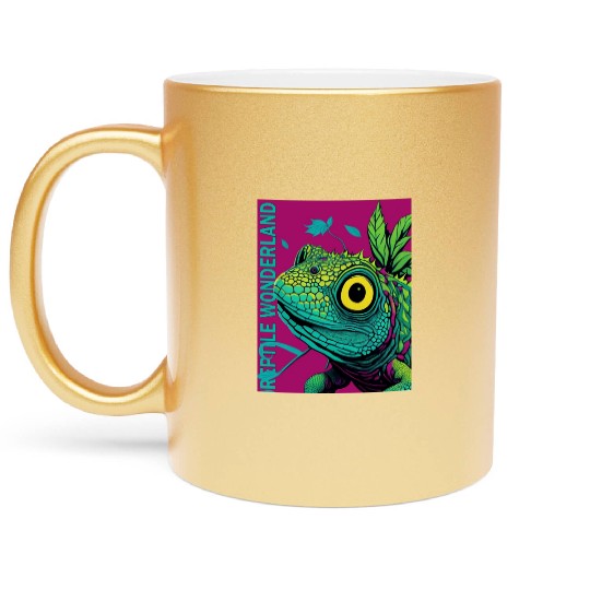Psychedelic Reptile Wonderland Retro Designs 7 Metallic Mugs