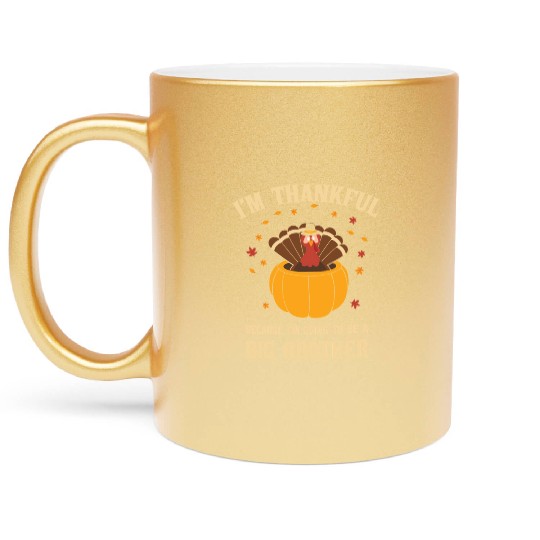 Thanksgiving Big Brother Turkey Pregnant Metallic Mugs