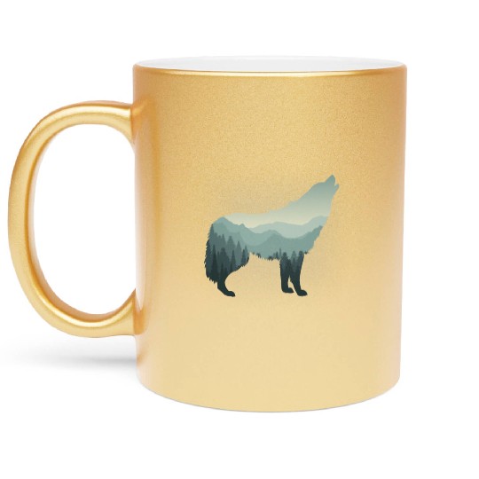 Lone Wolf Survives The Mountain Metallic Mugs