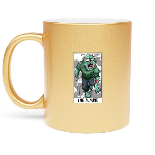 Funny The Zombie Tarot Card For Tarot Cards Metallic Mugs