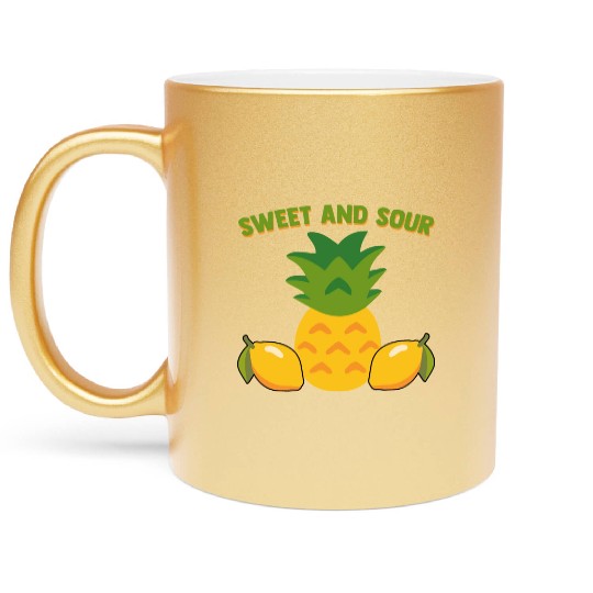 Pineapple And Lemon Vibes For Sweet And Sour Metallic Mugs