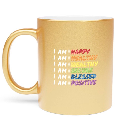 Daily Motivational Affirmation Mantra Self Love Metallic Mugs