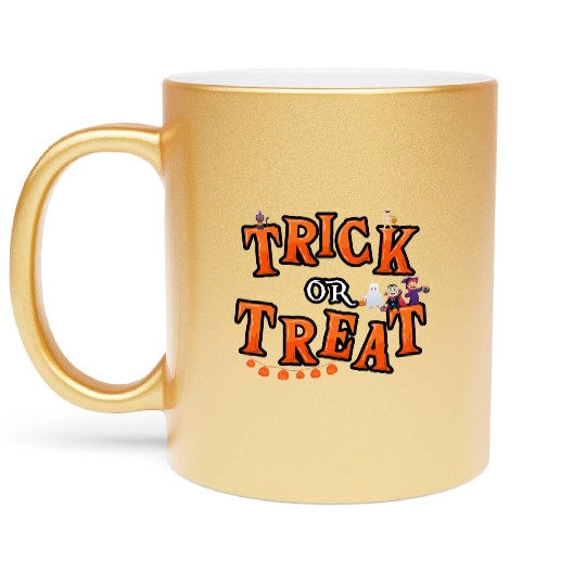 Trick or Treat kids,ghost,witch and vampire ,cat Metallic Mugs