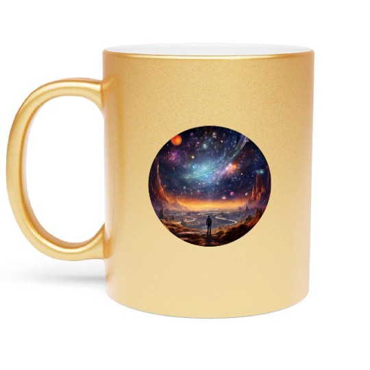 Galactic Splendor: Embrace the Marvels of Cosmos Metallic Mugs