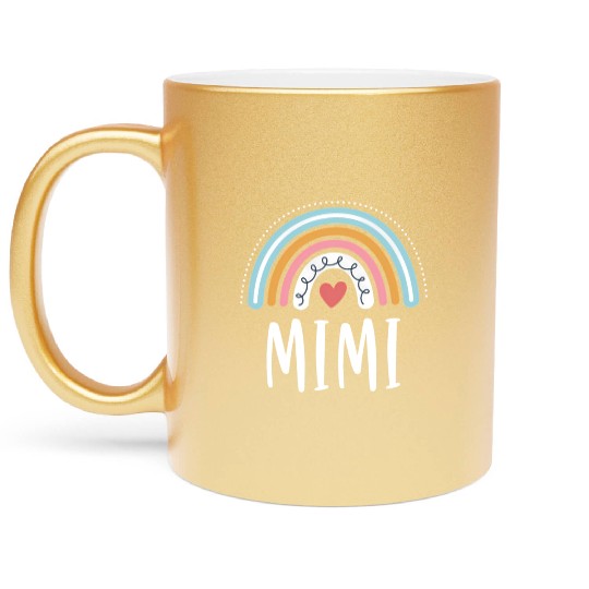 Mimi For Grandma Family Rainbow Metallic Mugs