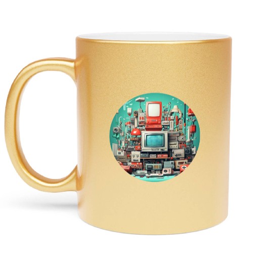 Retro Gaming Magic: Unleash the 8-Bit Nostalgia! Metallic Mugs
