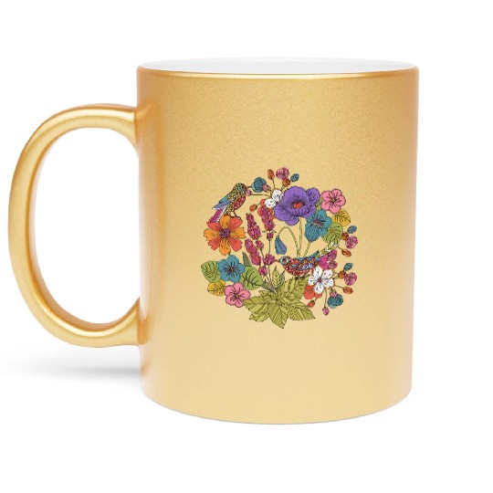 Spring Garden Metallic Mugs