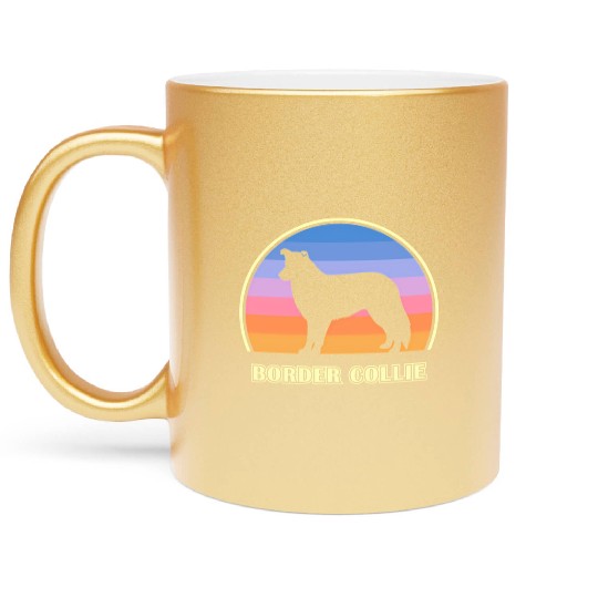 Border Collie Sunset Dog Metallic Mugs