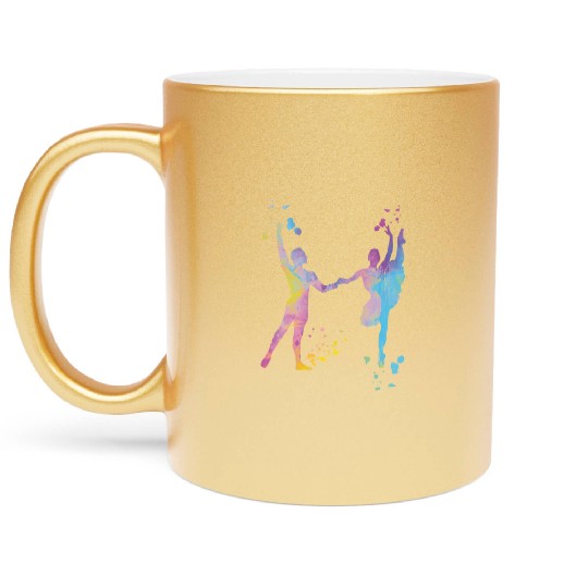 Ballet Dance Couple Woman Ballerina Metallic Mugs
