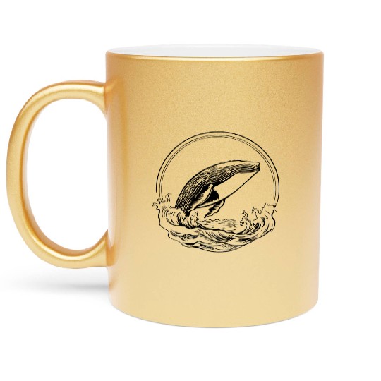 Whale Ocean Marine Metallic Mugs