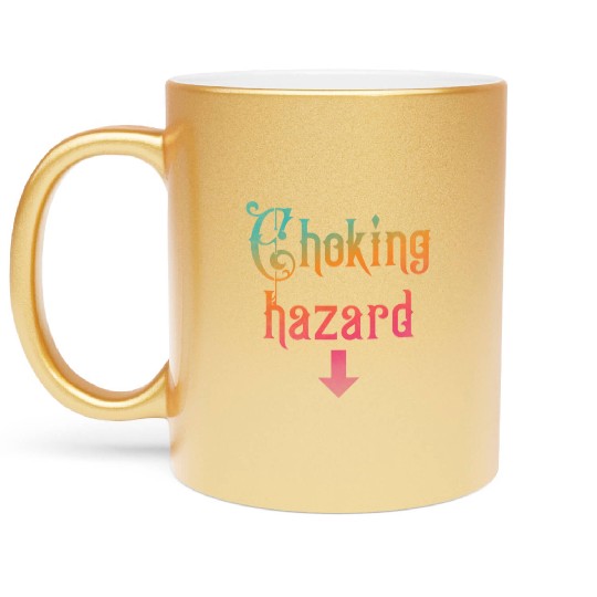 Choking hazard down arrow Metallic Mugs