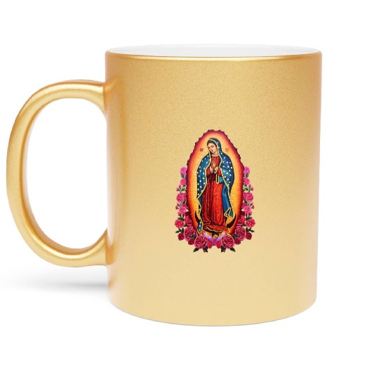 Virgin Mary Lady of Guadalupe Virgen De Guadalupe Metallic Mugs