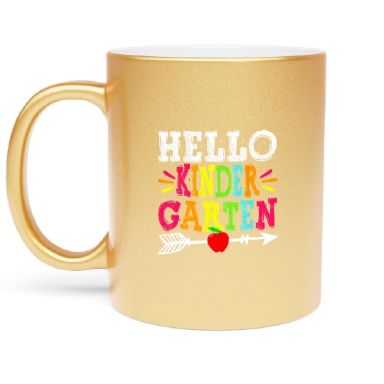 Hello Kindergarten Teacher Funny Back To School Metallic Mugs