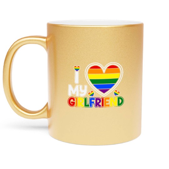 i love my girlfriend Metallic Mugs
