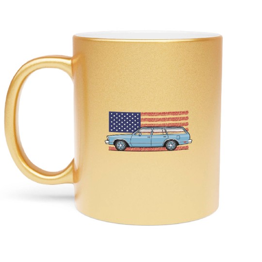 Usa Light Blue Metallic Mugs