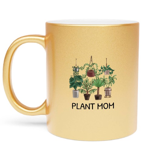 Plant Mom Potted Plant Lover Metallic Mugs