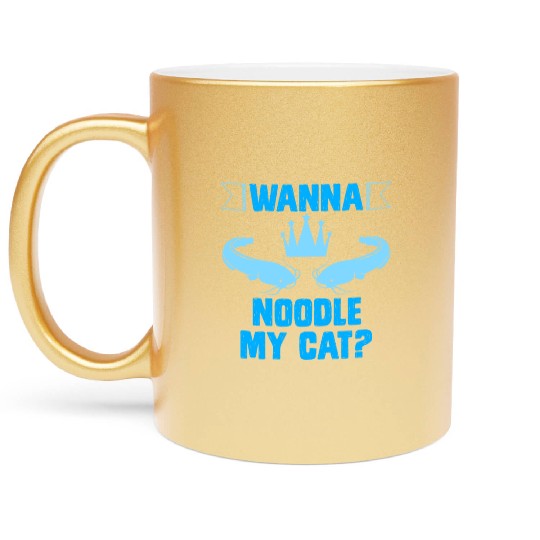 Fish and Catch Catfish Wanna Noodle my Cat Metallic Mugs