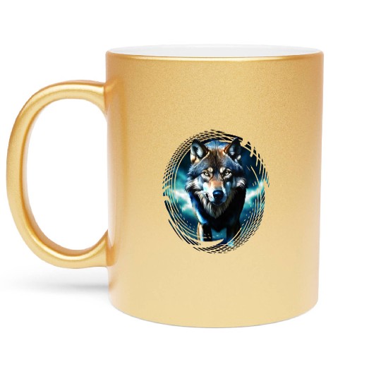 The Midnight Wolf Metallic Mugs