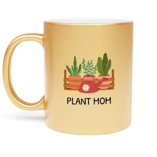 Pot Plant Mom Metallic Mugs