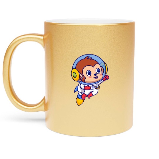 Flying Monkey Astronaut Metallic Mugs