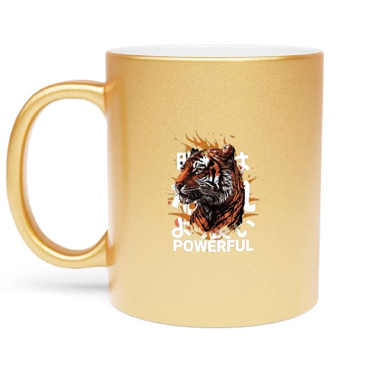Powerful of tiger: Unique Ai tiger design Metallic Mugs