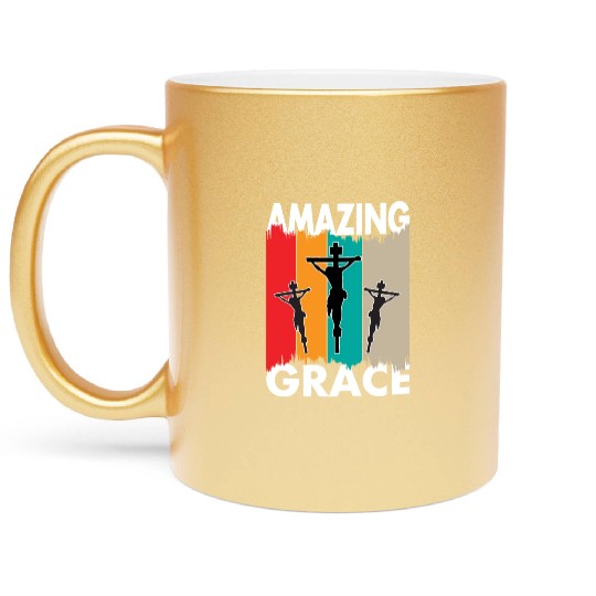 Amazing Grace Love Jesus Christian Christmas Metallic Mugs