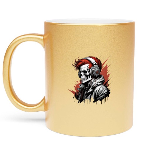 Rebirth of Beats: A Melodic Resurgence in Crimson Metallic Mugs
