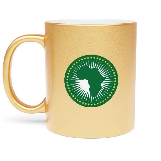 The african union flag, Green african union flag Metallic Mugs