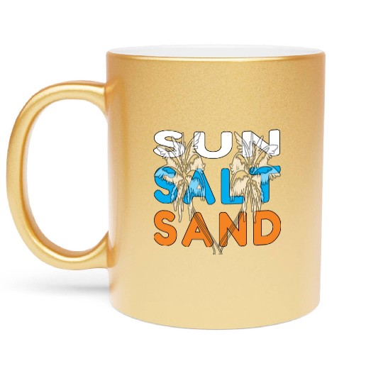 Sun,Salt, and Sand Beach Life Metallic Mugs