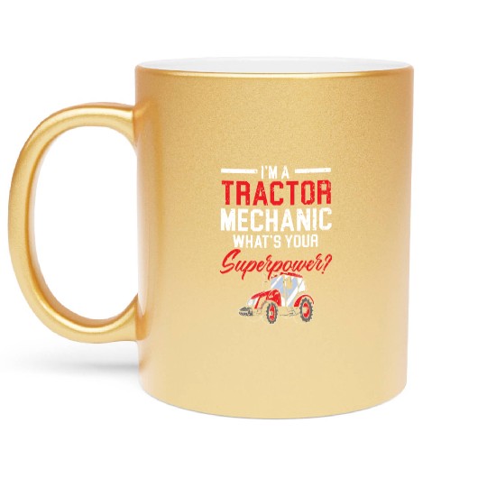 Tractor Mechanic Farm Tractor Repair Mechanical Metallic Mugs