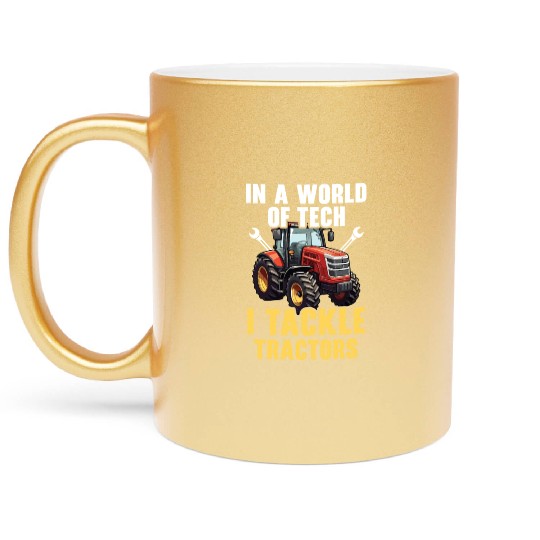 Tractor Mechanic Farm Tractor Repair Mechanical Metallic Mugs