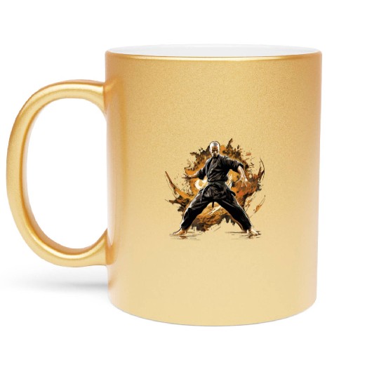 Karate Taekwondo Fighter Martial Arts Metallic Mugs