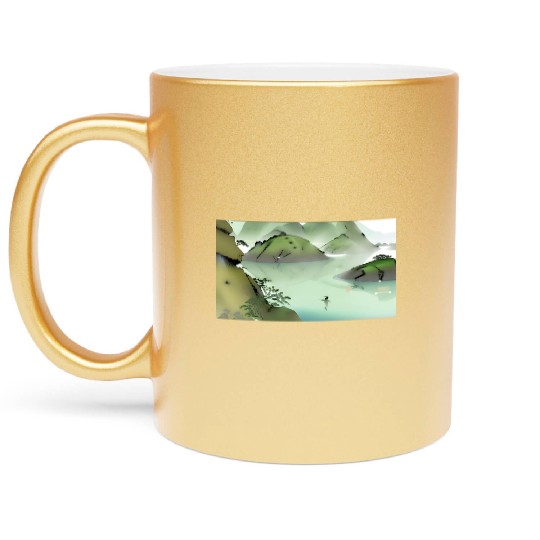 The Swimming dolphin Metallic Mugs