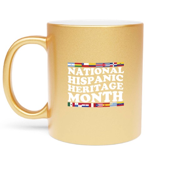 Hispanic Heritage Month National Latino Countries Metallic Mugs