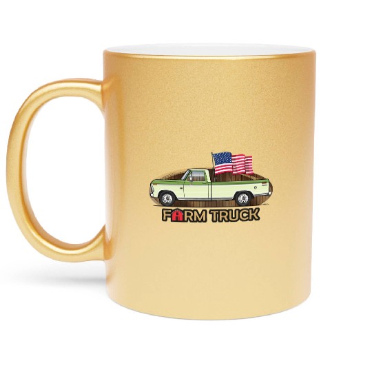 Farm Truck Light Green Metallic Mugs