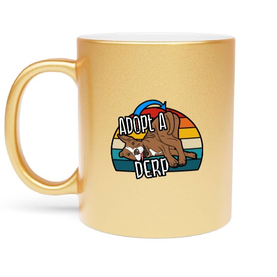 Pit Bull Lover Adopt A Derp Dog Rescue Metallic Mugs
