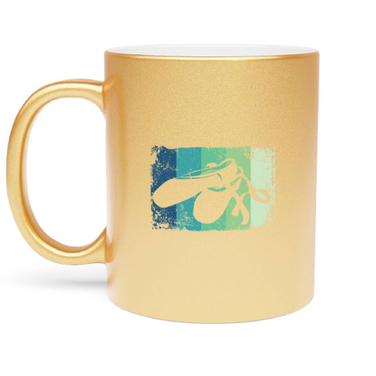 Ballet Shoes Vintage Woman Ballerina Metallic Mugs