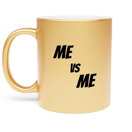 Me vs Me (black) Metallic Mugs
