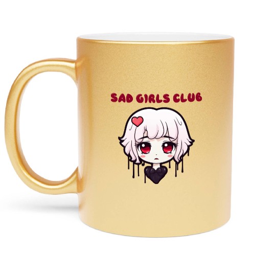 "Kawaii Sad Girls Club" by ART1SAN Metallic Mugs