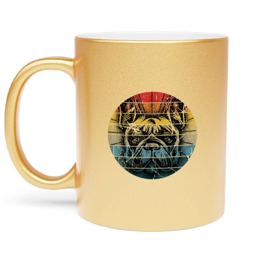 French Bulldog Gift Frenchie Dog Lover Dogfather Metallic Mugs