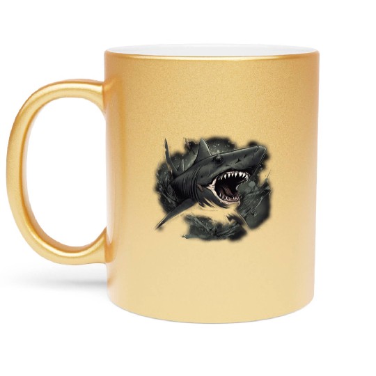 Shark attack Metallic Mugs