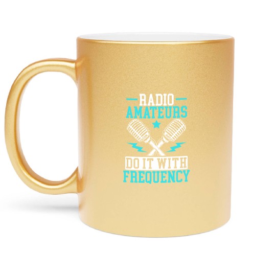 Ham Radio Operator Morse Code Radioactivity Metallic Mugs