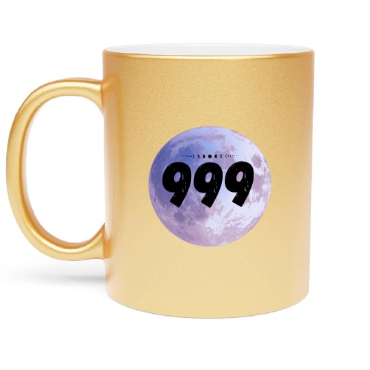 Purple Moon Angel Numbers 999 Metallic Mugs